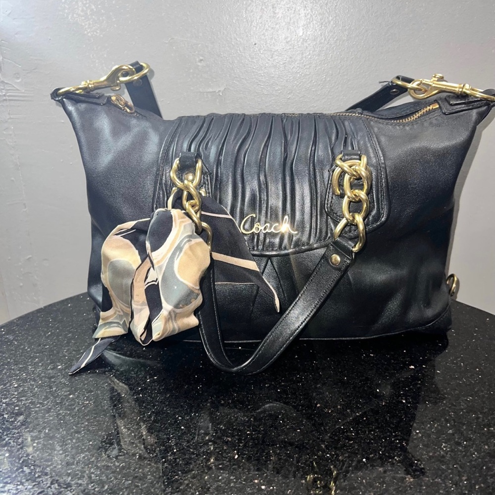 Coach Black Leather Satchel